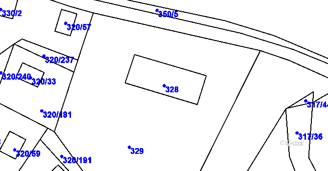 Parcela st. 328 v KÚ Frymburk, Katastrální mapa