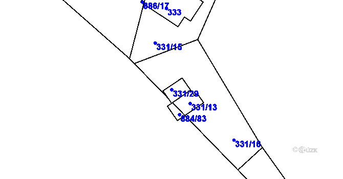 Parcela st. 331/29 v KÚ Frymburk, Katastrální mapa