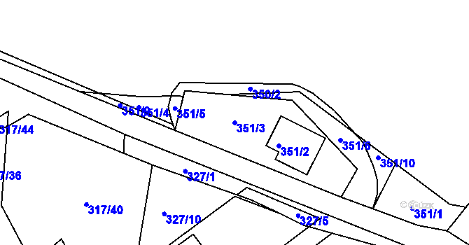 Parcela st. 351/3 v KÚ Frymburk, Katastrální mapa