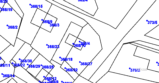 Parcela st. 368/4 v KÚ Frymburk, Katastrální mapa