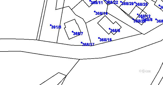 Parcela st. 368/17 v KÚ Frymburk, Katastrální mapa