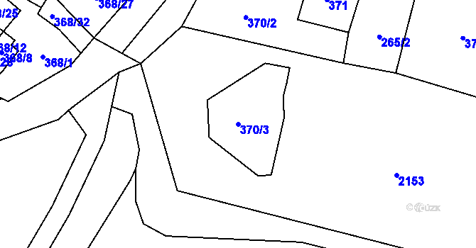 Parcela st. 370/3 v KÚ Frymburk, Katastrální mapa