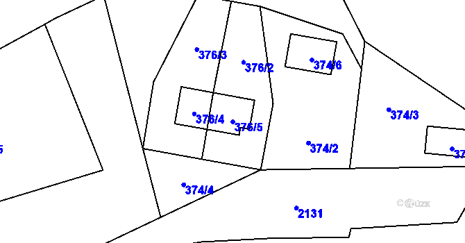 Parcela st. 376/5 v KÚ Frymburk, Katastrální mapa
