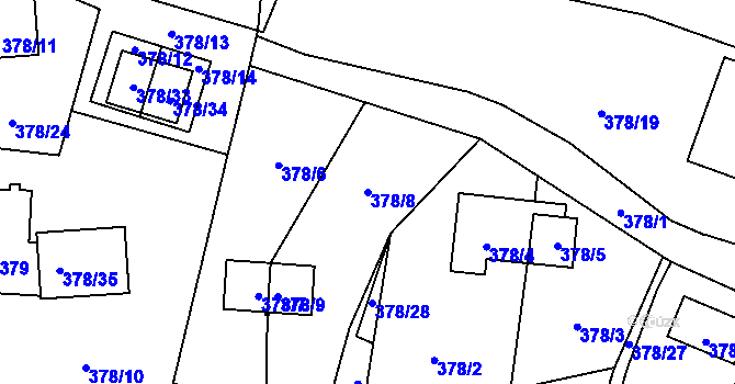 Parcela st. 378/8 v KÚ Frymburk, Katastrální mapa