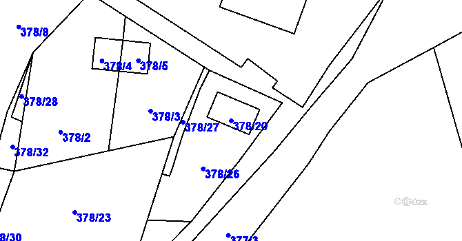 Parcela st. 378/20 v KÚ Frymburk, Katastrální mapa