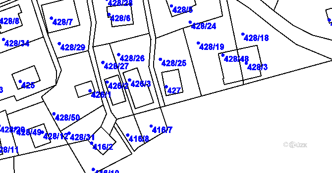 Parcela st. 427 v KÚ Frymburk, Katastrální mapa