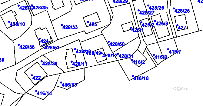 Parcela st. 428/12 v KÚ Frymburk, Katastrální mapa