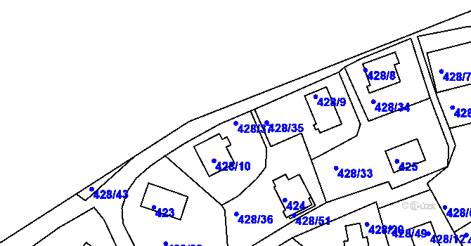 Parcela st. 428/37 v KÚ Frymburk, Katastrální mapa