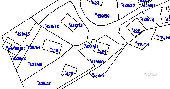 Parcela st. 428/41 v KÚ Frymburk, Katastrální mapa
