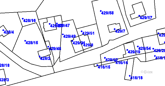 Parcela st. 429/8 v KÚ Frymburk, Katastrální mapa