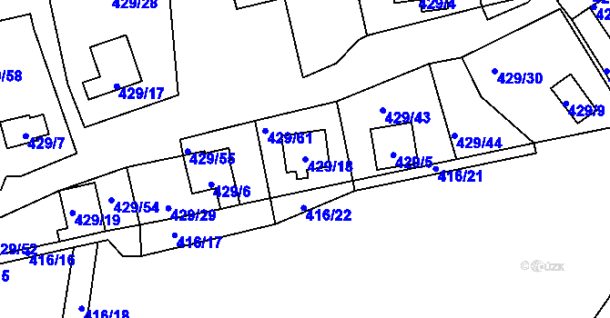 Parcela st. 429/18 v KÚ Frymburk, Katastrální mapa