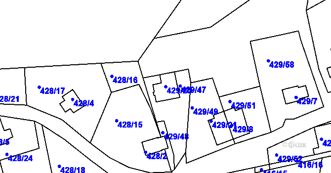 Parcela st. 429/20 v KÚ Frymburk, Katastrální mapa