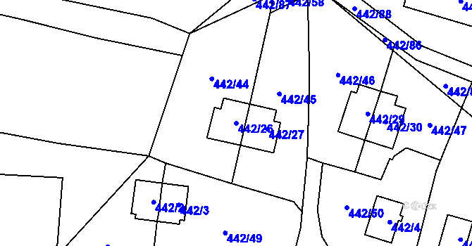 Parcela st. 442/26 v KÚ Frymburk, Katastrální mapa