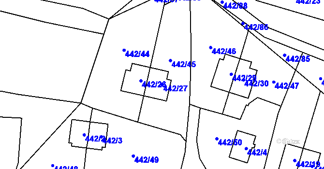 Parcela st. 442/27 v KÚ Frymburk, Katastrální mapa