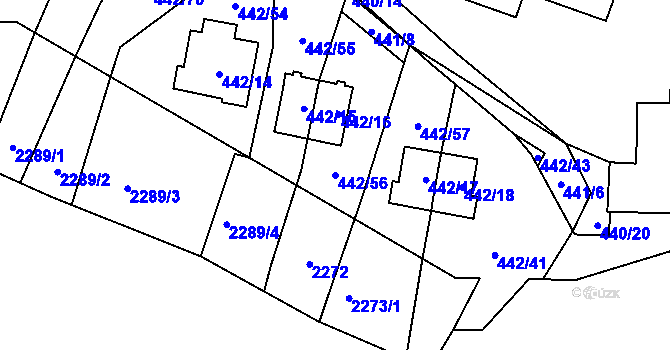 Parcela st. 442/56 v KÚ Frymburk, Katastrální mapa