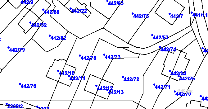 Parcela st. 442/73 v KÚ Frymburk, Katastrální mapa