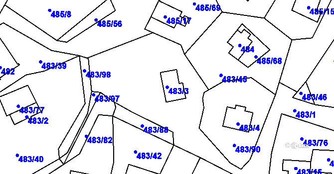 Parcela st. 483/3 v KÚ Frymburk, Katastrální mapa