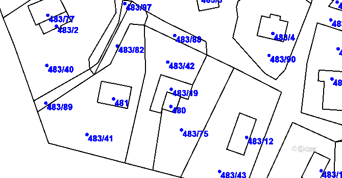 Parcela st. 483/19 v KÚ Frymburk, Katastrální mapa