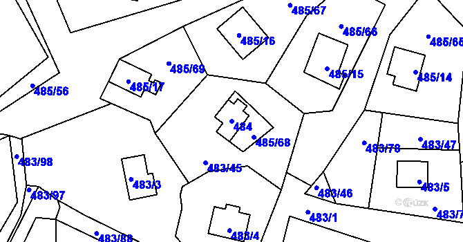 Parcela st. 484 v KÚ Frymburk, Katastrální mapa