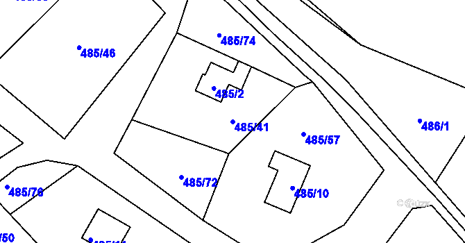 Parcela st. 485/41 v KÚ Frymburk, Katastrální mapa