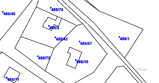 Parcela st. 485/57 v KÚ Frymburk, Katastrální mapa