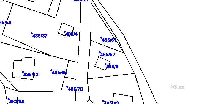 Parcela st. 485/62 v KÚ Frymburk, Katastrální mapa