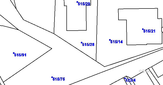 Parcela st. 515/28 v KÚ Frymburk, Katastrální mapa