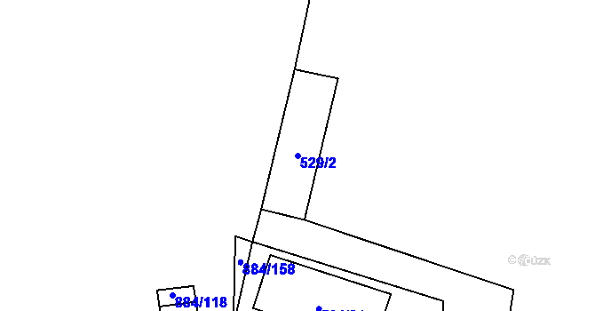 Parcela st. 529/2 v KÚ Frymburk, Katastrální mapa