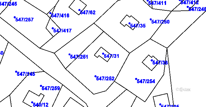Parcela st. 547/31 v KÚ Frymburk, Katastrální mapa