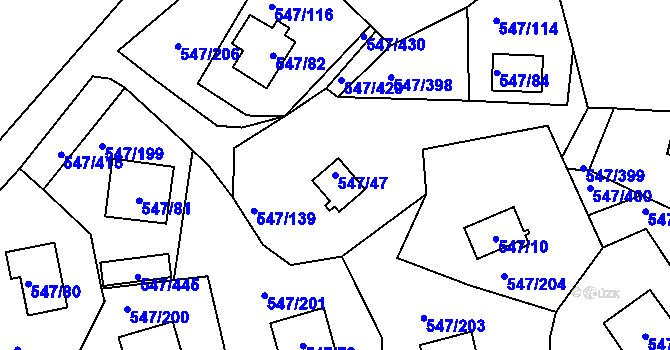 Parcela st. 547/47 v KÚ Frymburk, Katastrální mapa