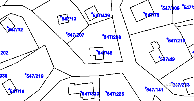 Parcela st. 547/48 v KÚ Frymburk, Katastrální mapa