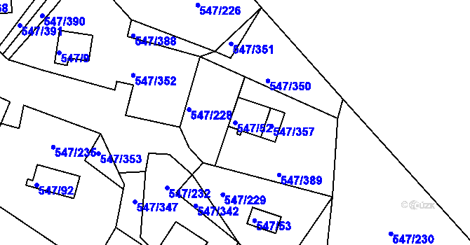 Parcela st. 547/52 v KÚ Frymburk, Katastrální mapa
