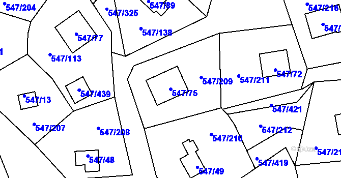 Parcela st. 547/75 v KÚ Frymburk, Katastrální mapa