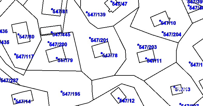 Parcela st. 547/78 v KÚ Frymburk, Katastrální mapa