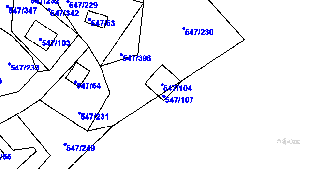 Parcela st. 547/104 v KÚ Frymburk, Katastrální mapa