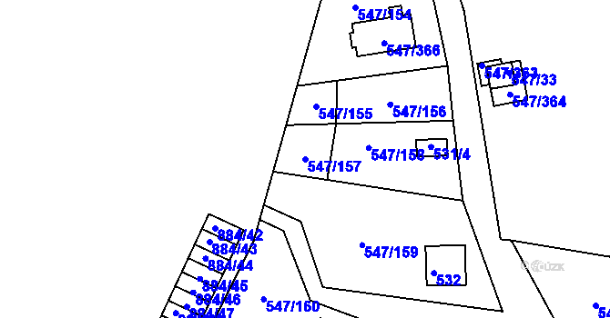 Parcela st. 547/157 v KÚ Frymburk, Katastrální mapa