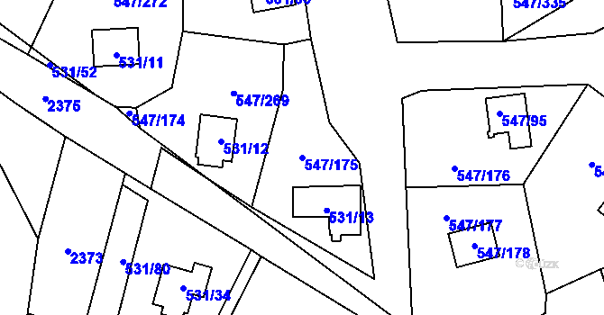 Parcela st. 547/175 v KÚ Frymburk, Katastrální mapa