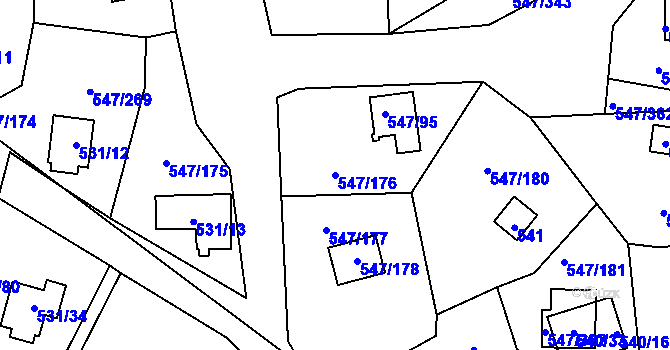 Parcela st. 547/176 v KÚ Frymburk, Katastrální mapa