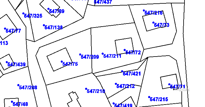 Parcela st. 547/211 v KÚ Frymburk, Katastrální mapa