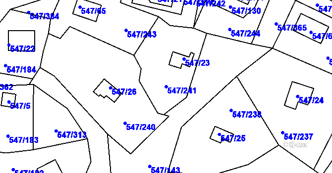 Parcela st. 547/241 v KÚ Frymburk, Katastrální mapa
