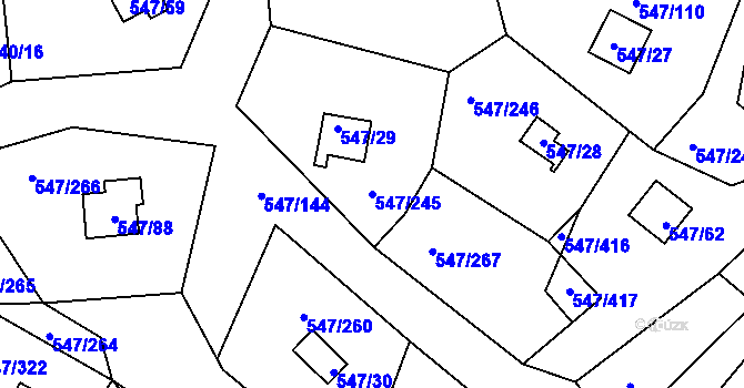 Parcela st. 547/245 v KÚ Frymburk, Katastrální mapa