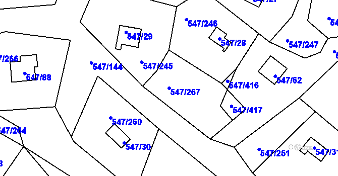 Parcela st. 547/267 v KÚ Frymburk, Katastrální mapa