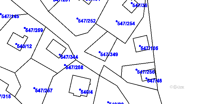Parcela st. 547/349 v KÚ Frymburk, Katastrální mapa