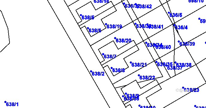 Parcela st. 638/7 v KÚ Frymburk, Katastrální mapa
