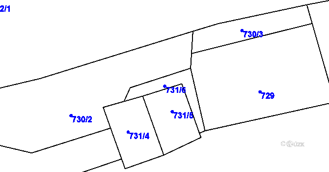 Parcela st. 731/6 v KÚ Frymburk, Katastrální mapa