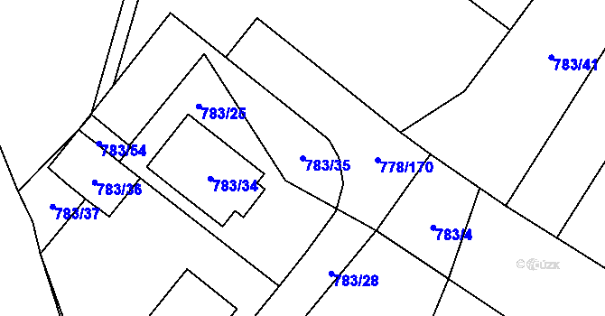 Parcela st. 783/35 v KÚ Frymburk, Katastrální mapa