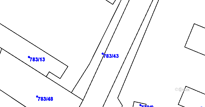 Parcela st. 783/43 v KÚ Frymburk, Katastrální mapa