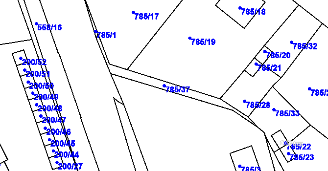 Parcela st. 785/37 v KÚ Frymburk, Katastrální mapa