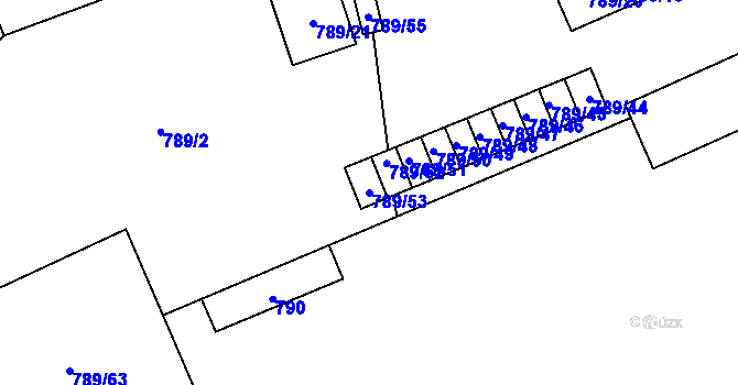 Parcela st. 789/53 v KÚ Frymburk, Katastrální mapa