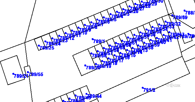 Parcela st. 789/57 v KÚ Frymburk, Katastrální mapa